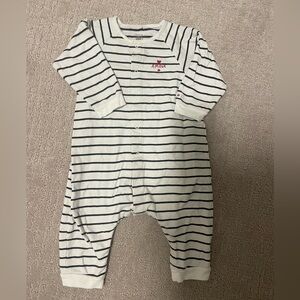Petit Bateau stripped baby romper 12m like new